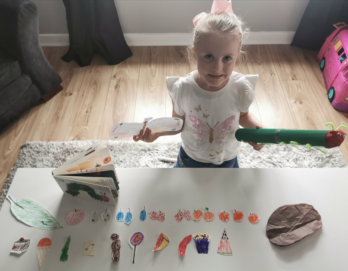Mel_T_86's tweet photo. We did some Hungry Caterpillar arts and crafts today @StTimothysPS 🐛 https://t.co/VYwnVi29iN