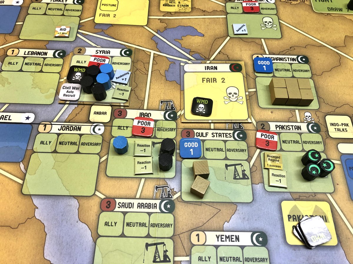 Subotonic's tweet photo. Finally got Afghanistan under control, freeing up my troops in the process. 

Meanwhile, Syria... Can I just close my eyes and it'll all reset? @gmtgames https://t.co/gGMJkojaNa