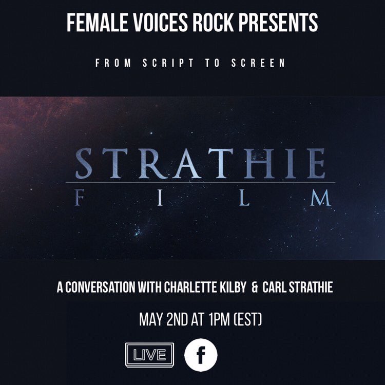 strathiefilm's tweet photo. This Saturday May 2nf (5pm GMT) we are doing a LIVE Q&A!
Make sure you tune in to to #FemaleVoicesRock film festival on Facebook to ask us questions about our films and filmmaking!https://t.co/PdDXqsmcBL
#carlstrathie #charlettekilby #filmdirector #filmproducer #strathiefilm https://t.co/EVDhWUrx4q