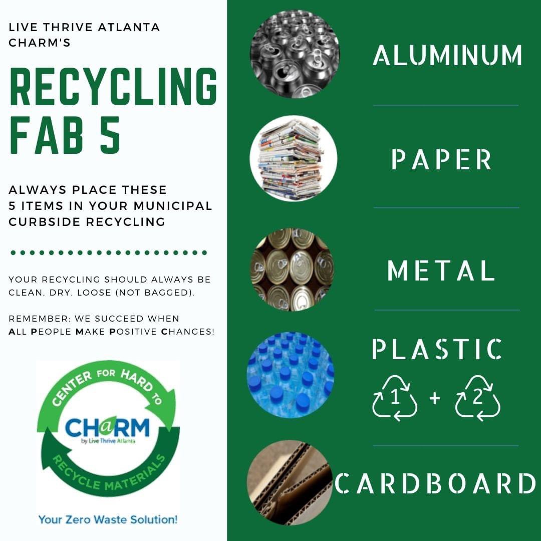 TeacherReuse's tweet photo. The BIG 5 we all can recycle curbside. Make sure items are loose (not bagged), clean and dry to ensure they get recycled and made into something new. #recycleright #recycleoften @kfcbinc @kabtweet
@atlgreenpages - Thanks for this Tuesday Tip! 💚♻️ https://t.co/xCrNp7lmB5