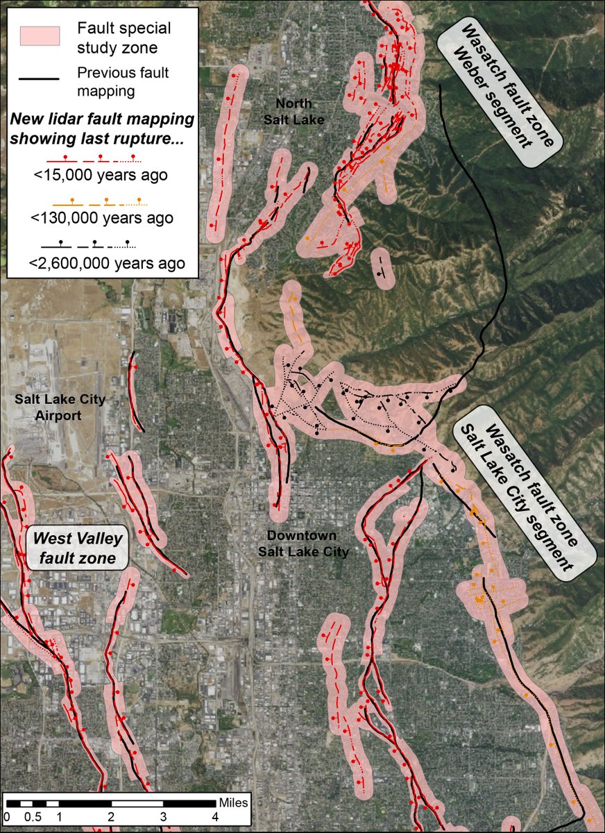 UtahDNR's tweet photo. New report from @utahgeological maps Wasatch Front faults capable of surface rupture, which can be damaging. This tool will provide critical info. to local governments for land use planning, and will be of great use to potential homebuyers. #utahquake
https://t.co/fYSmrwIUDY https://t.co/Gc4wVN4gZJ
