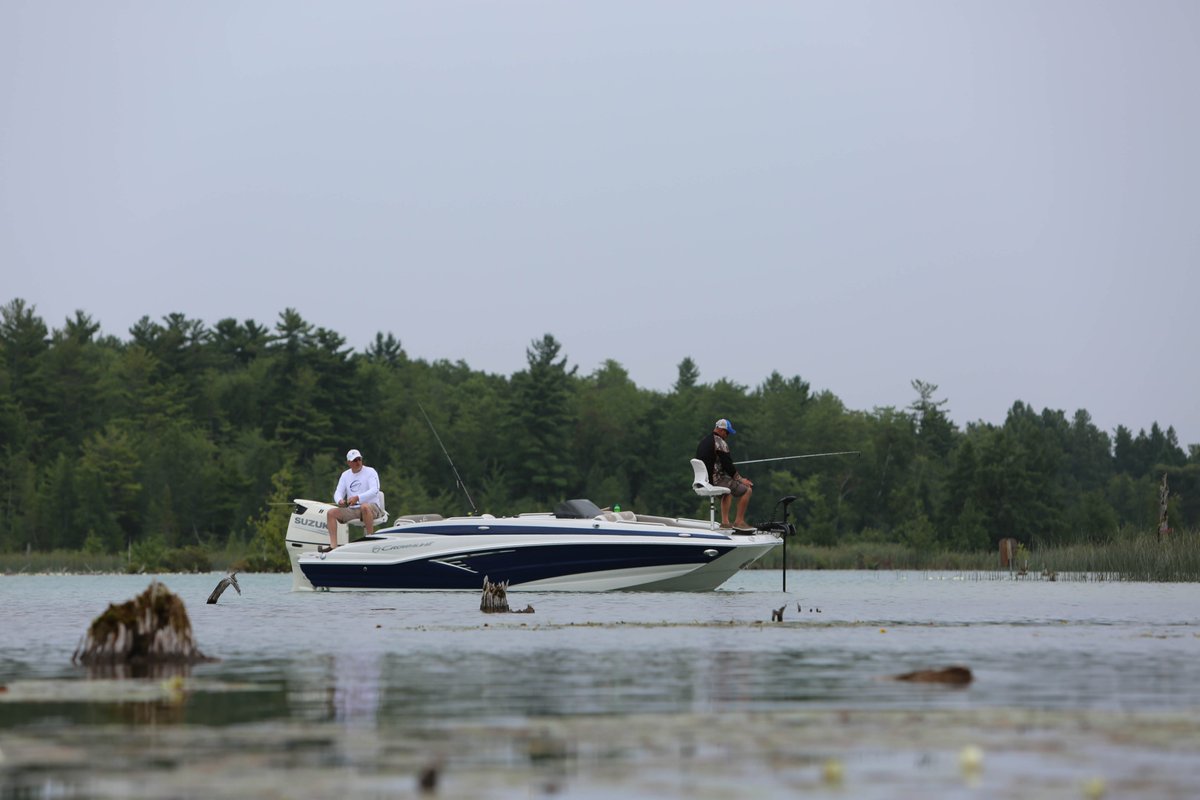 Check out the Crownline E205 XS with the Fish Pkg option...2-Casting Chairs W/Pedestals and Bases, 4-Rod Holders (2-Gunwale, 2-Rear Seat Base), In-Floor Center Rod Holder Storage For 6 Rods, Forward Aerated Bait Box, Rear Aerated Live Well, and much more!