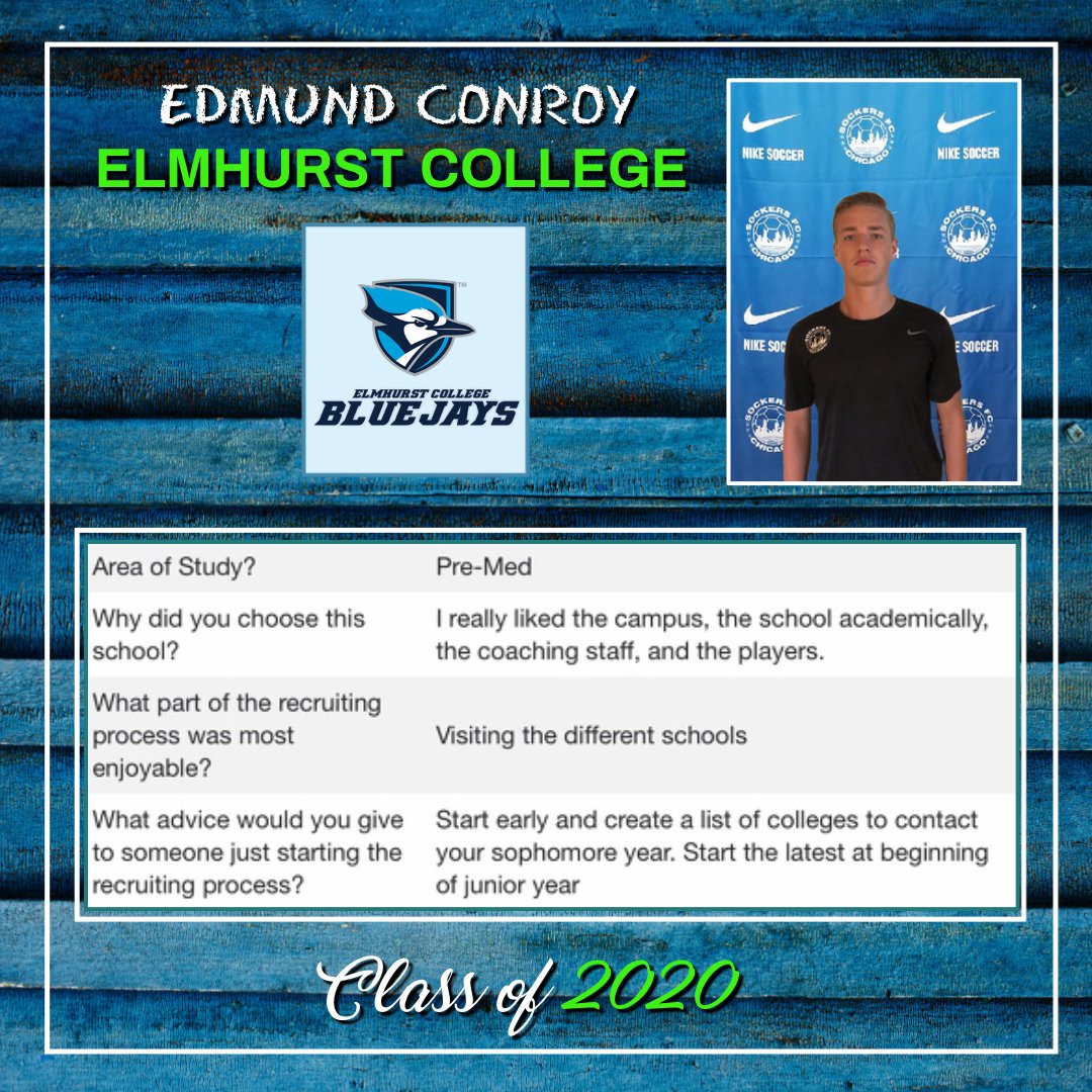 SockersChicago's tweet photo. Congratulations to Edmund Conroy on his commitment to play at Elmhurst College @ecmenssoccer @elmhurstbluejays #sockers #sfc #sockersfc #sockersfcchicago #classof2020 https://t.co/2nJoMzO9nb