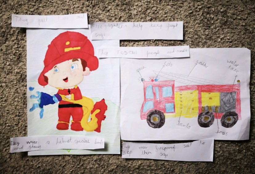 MeadowsidePop's tweet photo. Year 1 have been learning all about firefighters 🧑🏼🚒 The children have created some fantastic posters ⭐️ #thankyoukeyworkers #MeadowsideHistory #MeadowsideComputing #MeadowsideHomeSchooling #proudteacher https://t.co/yOso4NY529