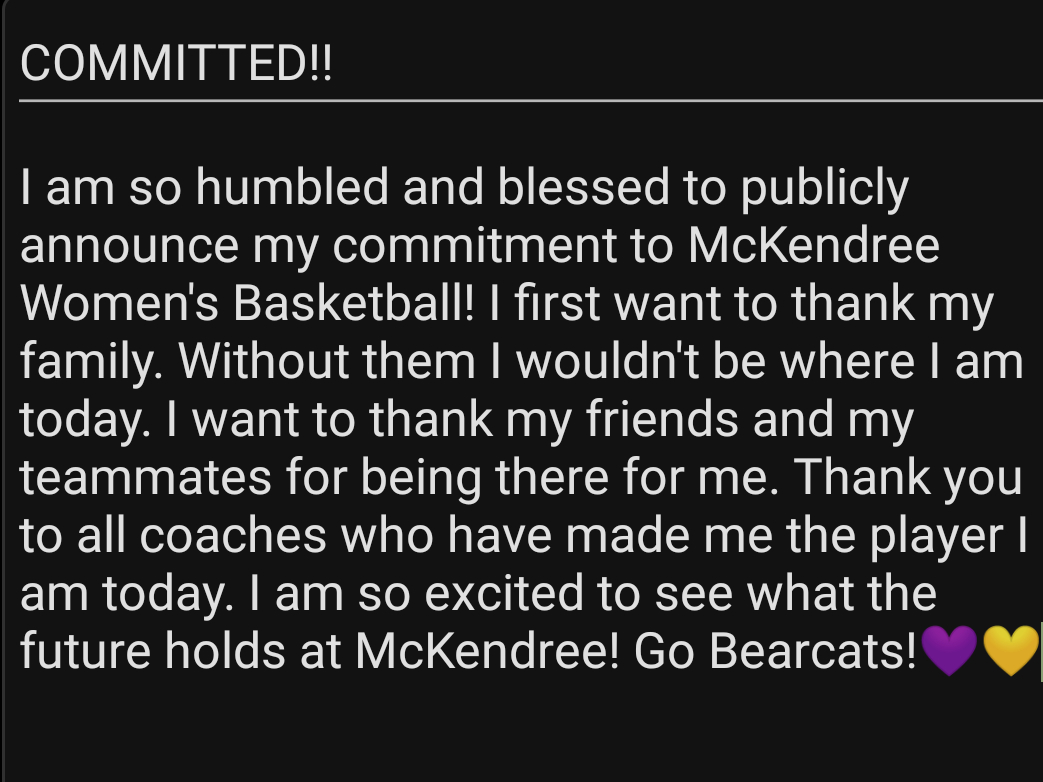 Taking the next step💜💛 <a href="/McKendreeWBB/">McKendree WBB</a> <a href="/CoachK_40/">Kari Kerkhoff</a> <a href="/Mommasamp/">Hailie Sample-Erlinger</a> #Committed