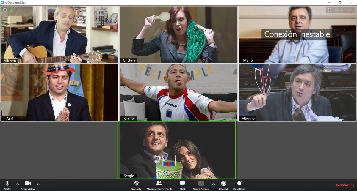 Se rompió ese zoom por los 48 de Sergio. 🥳 #MassaCumple