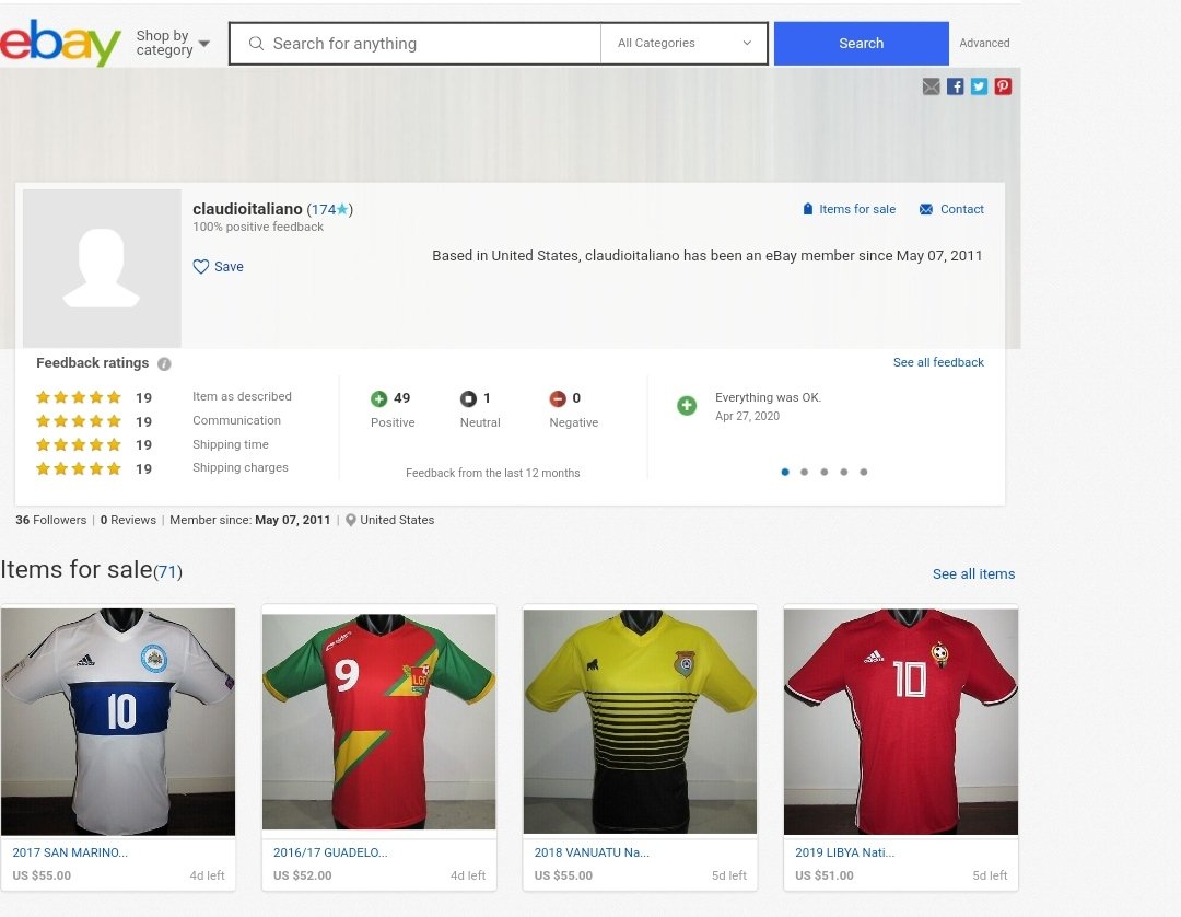 He then closed that account for unknown reasons (it wasn't  @eBayAU, they preferred ignoring the illegal activities). So he is now trading as "claudioitaliano", selling still exclusively fakes of all brands ( @adidassoccer even). https://www.ebay.com/usr/claudioitaliano