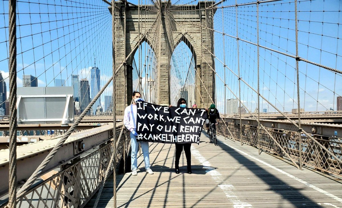 Comrades on Brooklyn Bridge ✊🏽🌱|| Via @kerbiej88 #canceltherents #decolonizethisplace