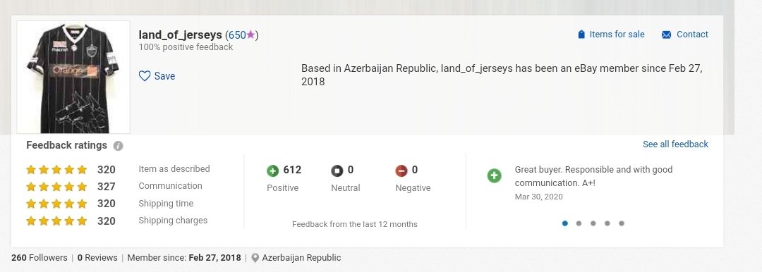 Then there's Fuad Hasanov from Baku, Azerbaijan, who is using several channels to sell his fakes, namely Facebook and the eBay accounts of land_of_jerseys and...