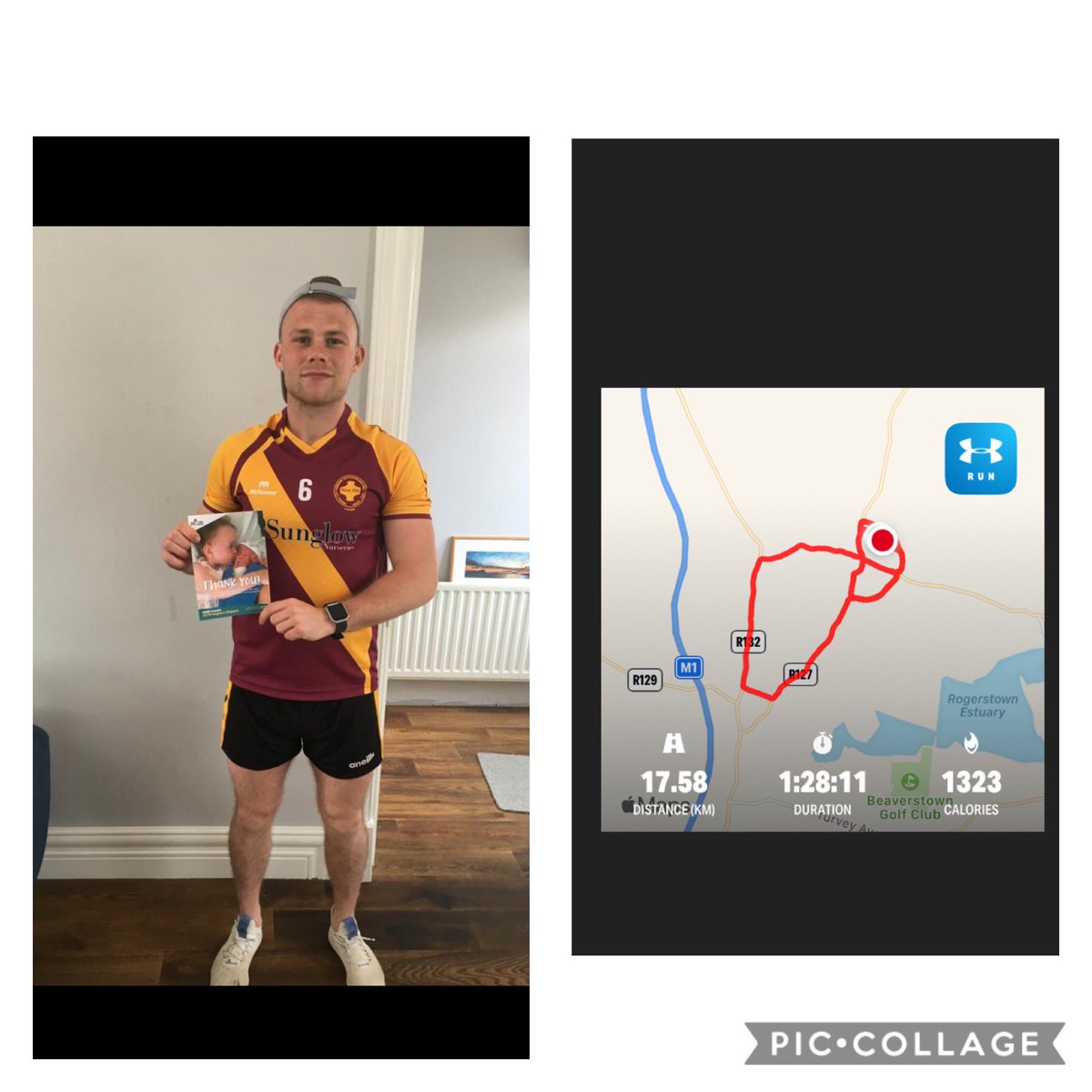 aaronduffy3's tweet photo. Day 5 ✌️#250kx20CMRF.
I’d also like to say a special thanks to the st.maurs lads in rush for donating a 100€ as painful as it was I wore the jersey for 17km run. Never again will you see this on me 🤔.
Thanks everyone for amazing support. 
Aaron 💙
https://t.co/jo1gMNpZYp https://t.co/fqPjFv1XTE