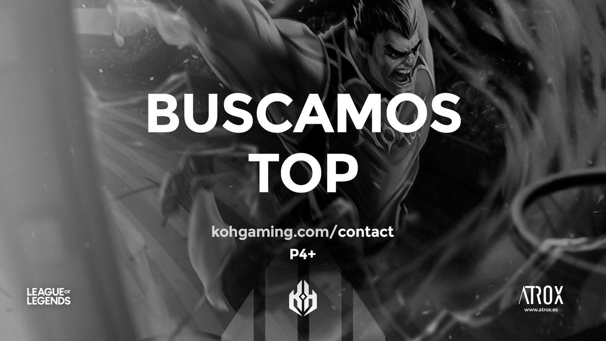 #SeBusca 📝

#Top laner para #KoHInception ‼️

Solicitudes: kohgaming.com/contact 

Os esperamos 🏆 #LetsKoH
