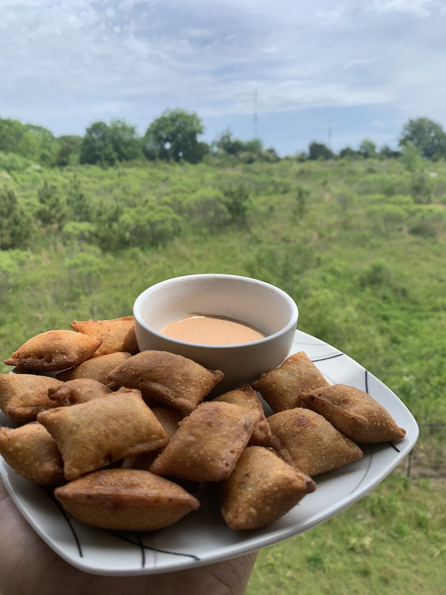 DeShongJason's tweet image. fried pizza rolls + canes sauce