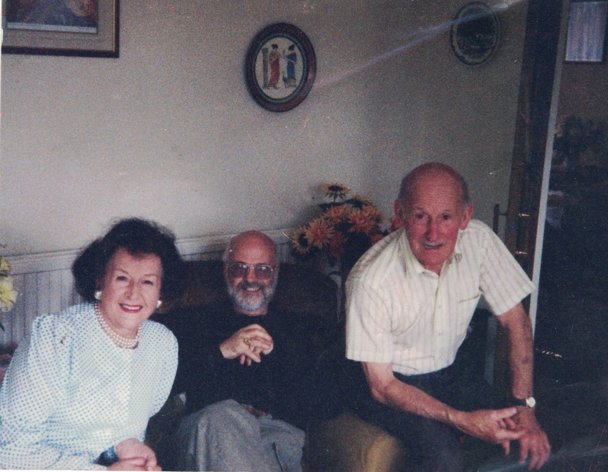 rhipratchett's tweet photo. Today would've been my father's 72nd birthday. I've dipped into the family photo album (which is largely 'thumbs across the world') to show you him circa 1998 with his mum &amp; dad (David and Eileen.) Eileen was a big inspiration for me when writing Izzy's granny in @LostWordsGame. https://t.co/APDK3WLeWN