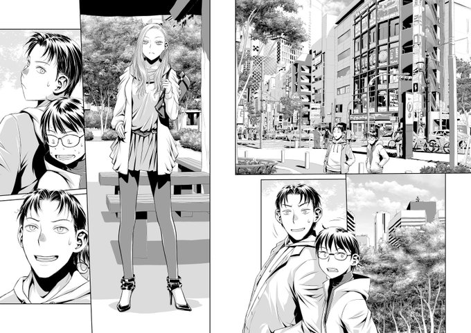 愚作「鞘-SAYA-」から、台詞フキダシ擬音無し絵、その,8
最初と最後のページ以外は見開き2ページ分で作業しています 