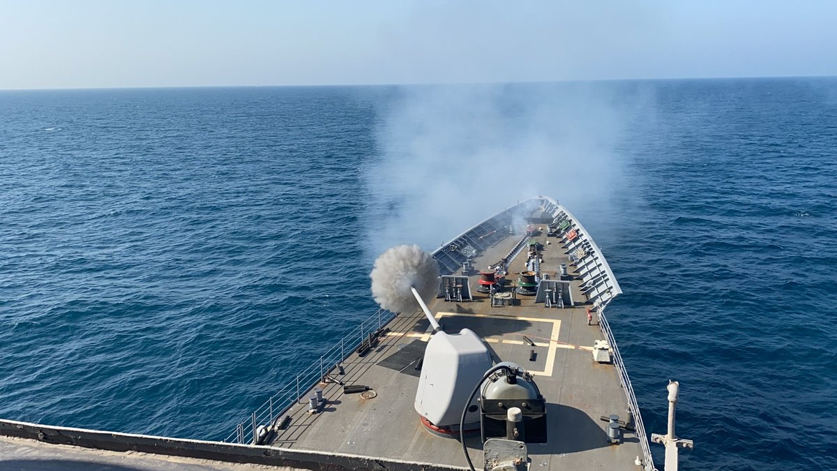 Did a gunnery exercise with the French Navy this past Saturday. Just a glimpse into part of what my job entails aka making things go bang and blowing shit up. #GunnersMate #deployment