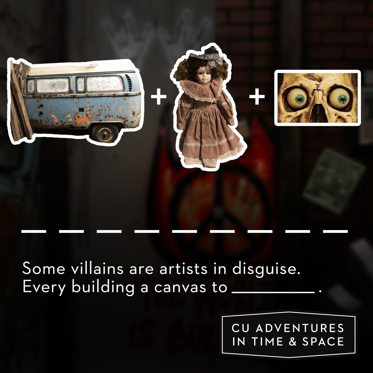 cu_adventures's tweet photo. Puzzle o'clock featuring some familiar sights from our escape rooms!
#puzzleaday #TimeInYourSpace #puzzle5 #chambana #escaperoom #haunteddoll #PuzzleForToday #riddles https://t.co/C51JiZ8gwE
