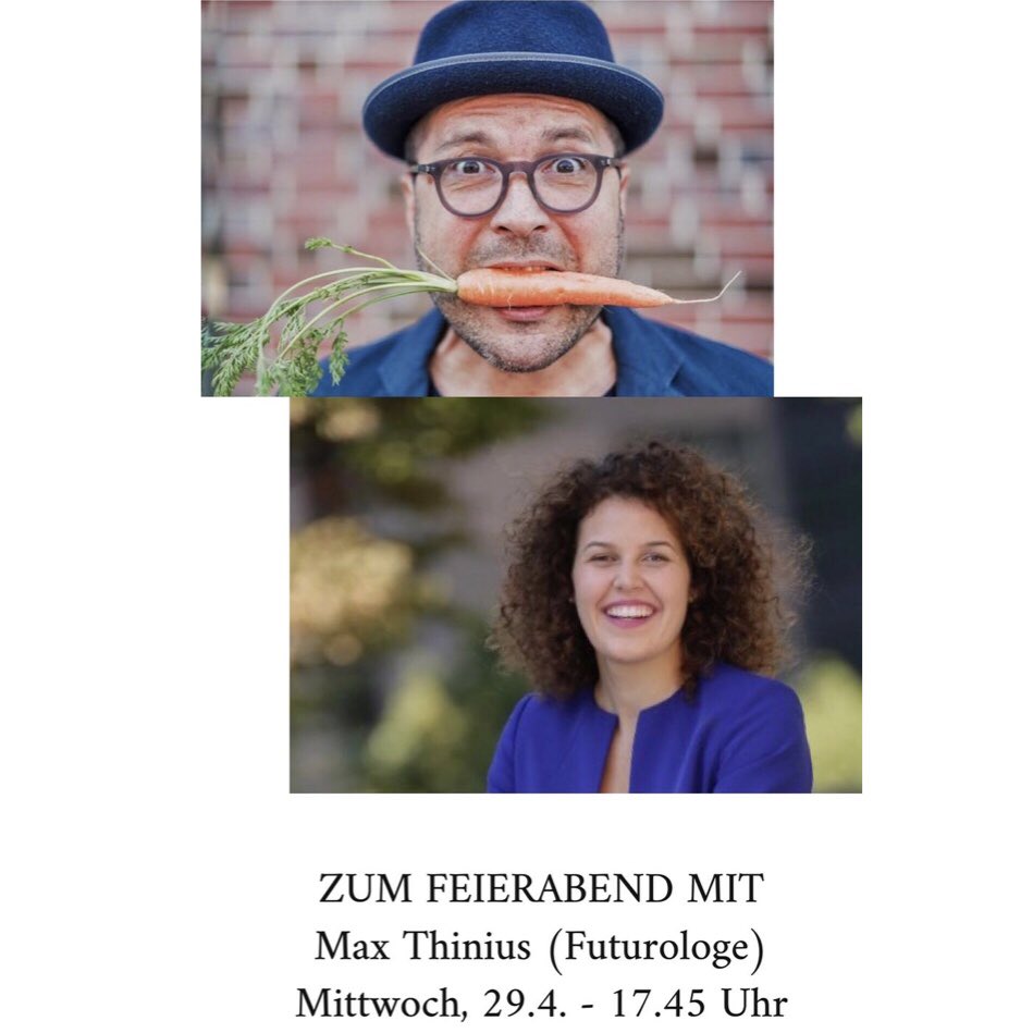 Thinius's tweet photo. „Wer Angst hat, setzt nichts um“, mit diesem Zitat von mir, startet Katie Gallus  mit mir am Mittwoch Abend in Ihr grandioses Talk-Format „ZUM FEIERABEND“ um 1745 Uhr - auf ihrem Kanal bei Instagram. #futurologe #ZUMFEIERABEND #zukunft #corona #zukunftsforscher #mannmithut https://t.co/GuMUC6ndC1