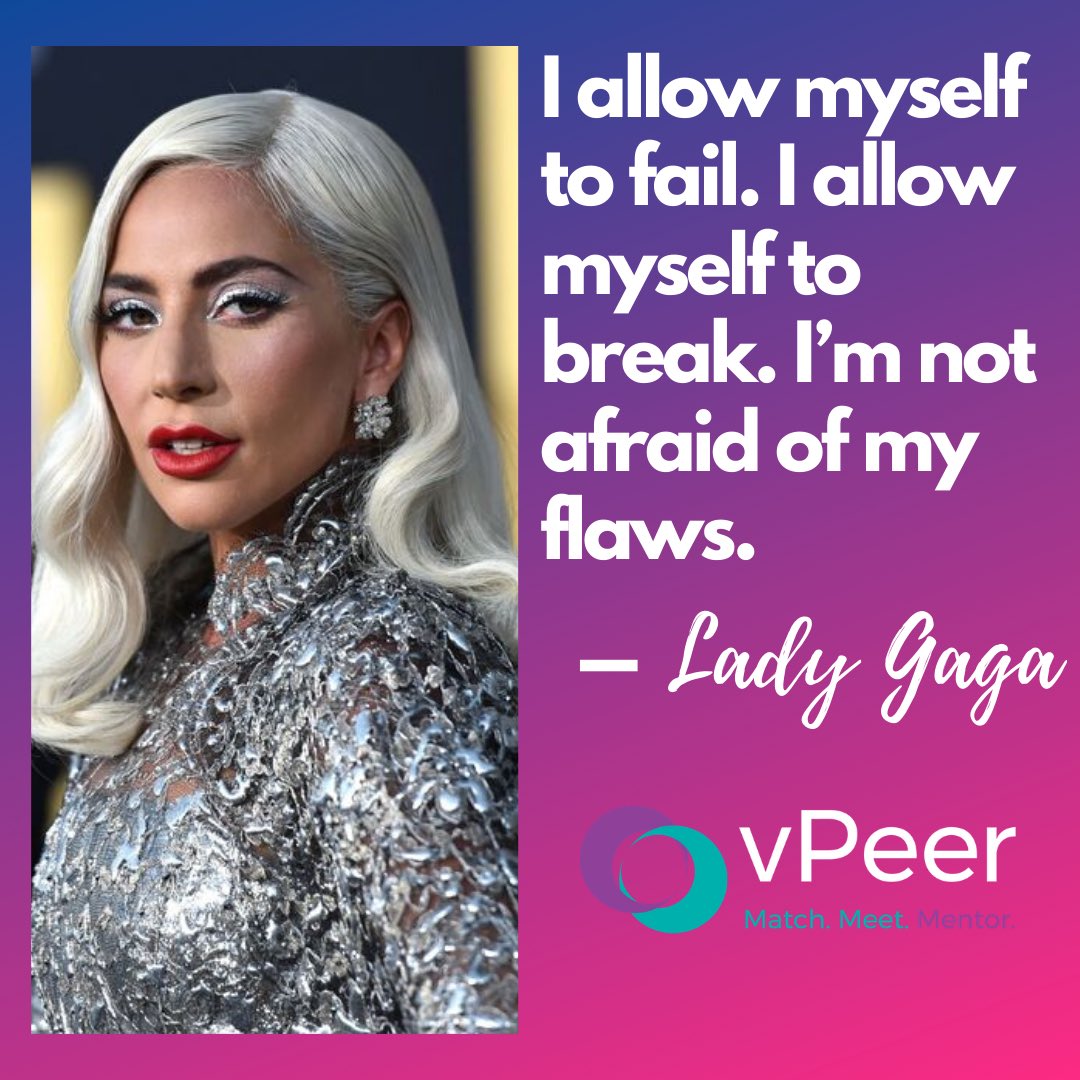 vPeerTeam's tweet photo. Giving yourself the freedom to fail will make it much easier to pick yourself back up again and do better. Your mistakes teach you more than success ever could! #ladygaga  #success https://t.co/IAMtNQ6I6Z