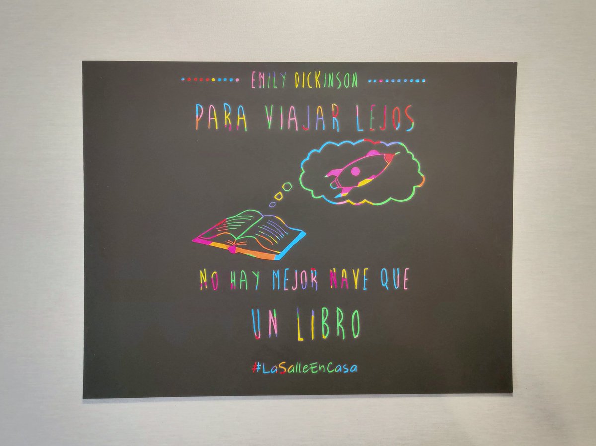 lasallesi's tweet photo. "Para viajar lejos no hay mejor nave que un libro."
Emily Dickinson
#cuarentenapositiva
#siempreamas https://t.co/1QV5jMzaoy