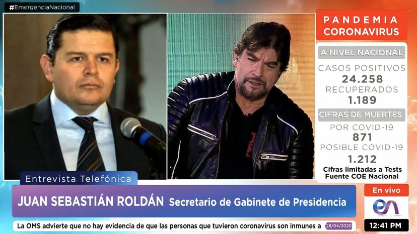 CarlosVerareal's tweet photo. “Le dije a FdoRincón que estaba haciéndole el juego al Chavismo y a Correa porque las imágenes que presentó eran falsas, generadas por Correa. No he negado los problemas y los hemos solucionado. No es excusa, pero Guayaquil está casa vez mejor”: @juanseroldan en @emergencianaci1. https://t.co/oNNvF00IKv