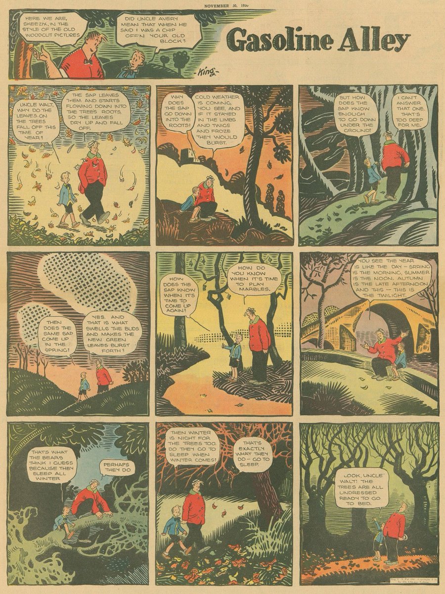 If you need to escape all for a few minutes, might I suggest Frank King's GASOLINE ALLEY Sunday pages