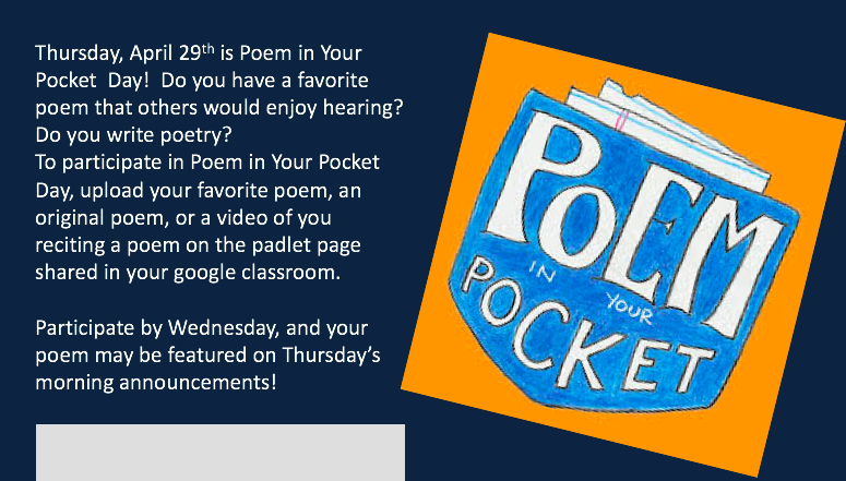 LongfieldsTAG's tweet photo. Thursday is Poem in Your Pocket Day! @es_longfields https://t.co/36wXfV8dkk