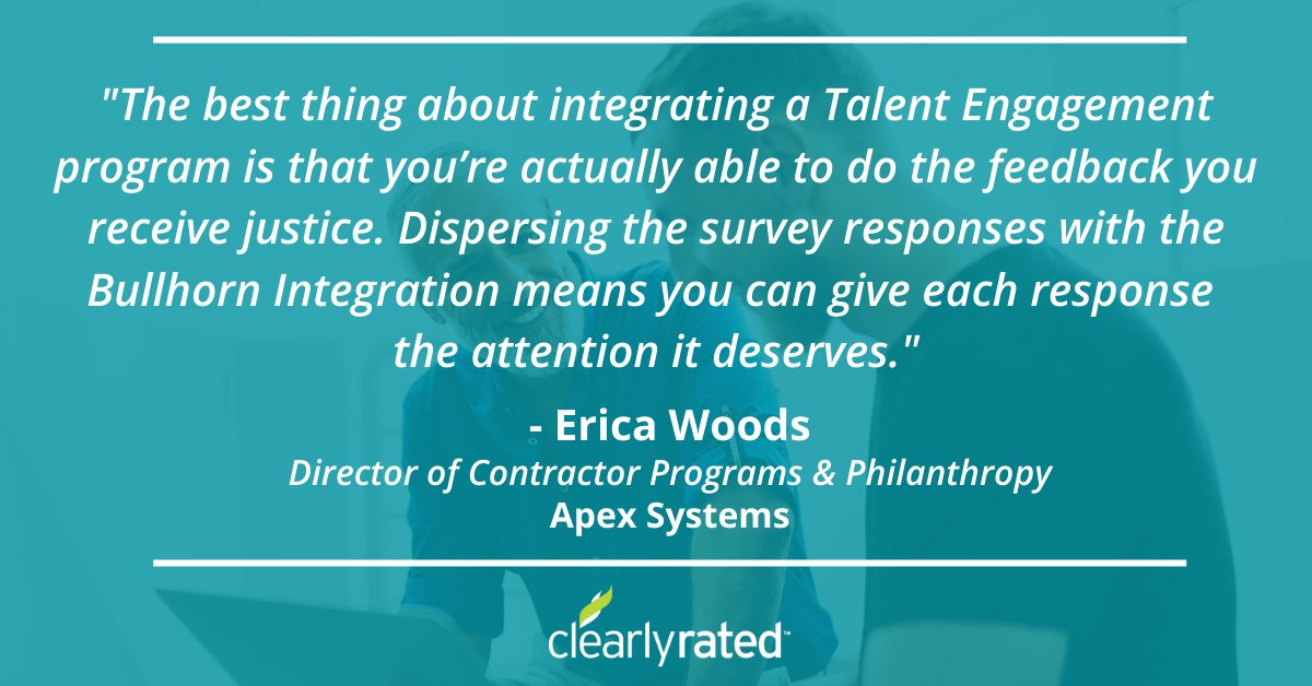 ClearlyRated's tweet image. Erica Woods has done so much to create a culture where @ApexSystems can really live up to its ideals, all while delivering award-winning service. We’re inspired--and can’t wait to see what they do next! #bestofstaffing #talentengagement #bullhorn 
ow.ly/UpbP50zpOXu