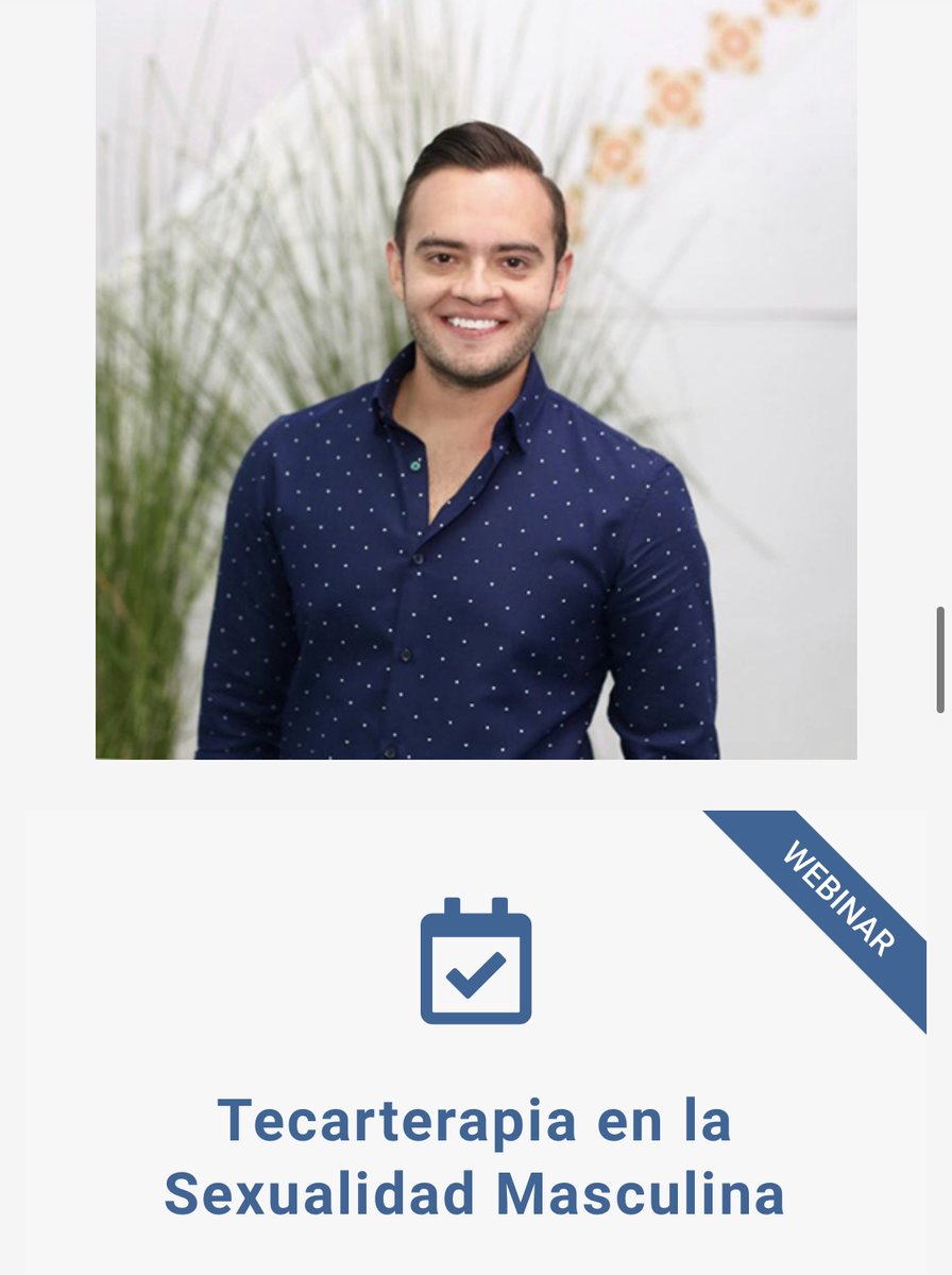 📺 WEBINAR "TERCARTERAPIA EN LA SEXUALIDAD MASCULINA"
.
✏ Por: JOSE TRAÑA, fisioterapeuta
.
📆 Miércoles 29 de Abril a las 18.00 PM
.
📌 REGISTRATE EN ESTE ENLACE: cutt.ly/UypQgZV