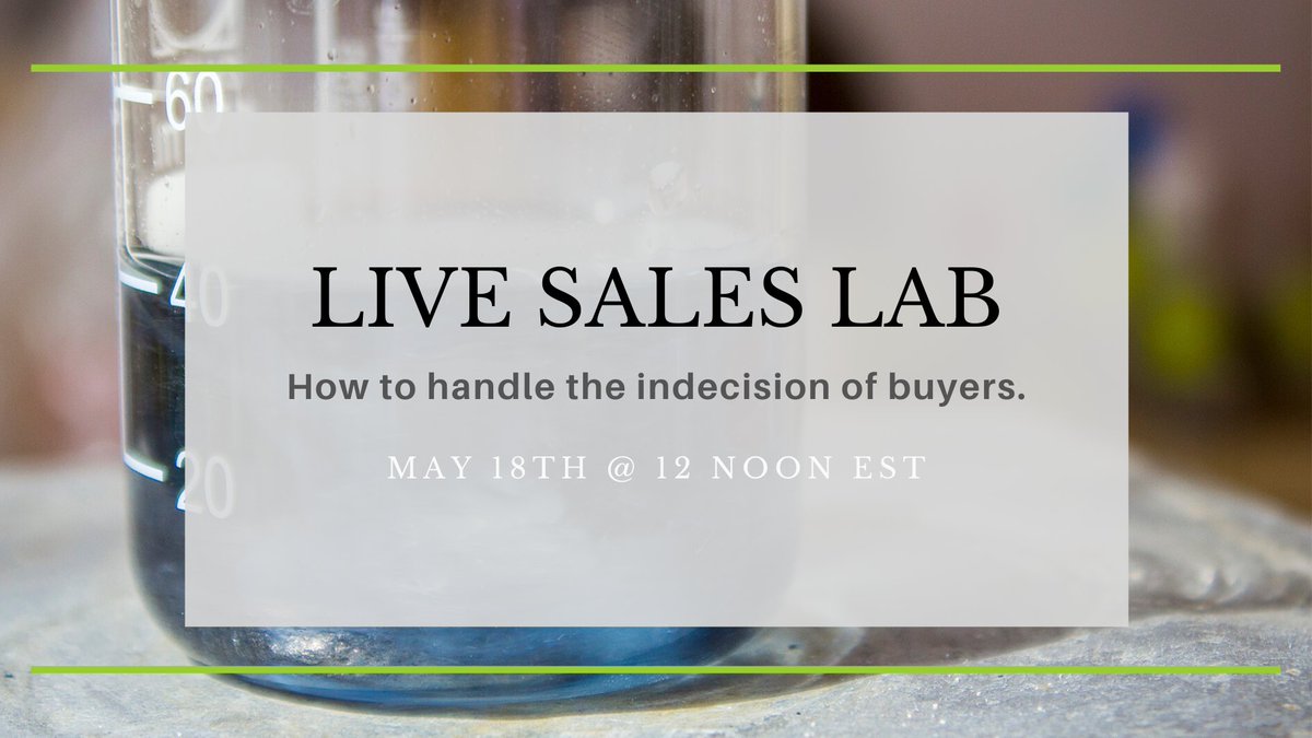 unboundgrowth's tweet photo. On this special edition of the #livesaleslab, join us to collaborate with your peers and get free coaching on how to best address buyers indecision. Sign up here: https://t.co/HD7BXKjYFI https://t.co/MtGTZvrf3K