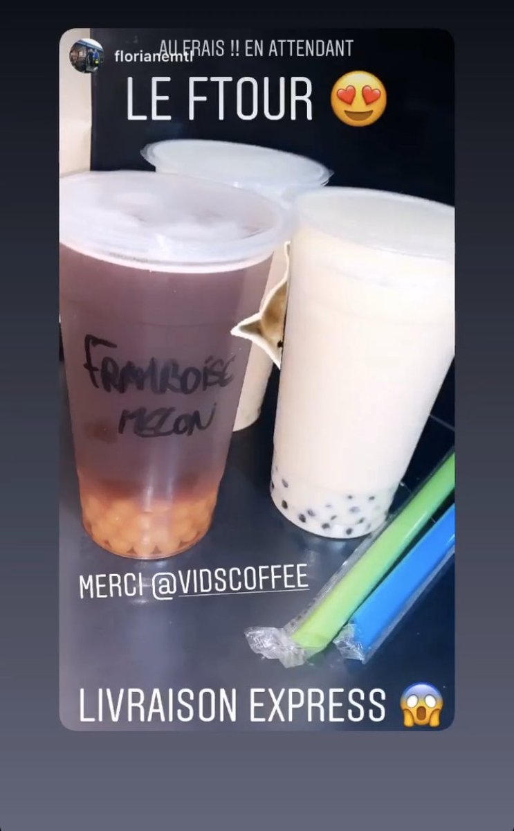 VidsCoffee's tweet photo. On me dit dans l’oreillette que du BubbleTea en livraison c’est du jamais vu 🤔😁😁
Merci pour votre confiance 🙏🏽❤️
#StayAtHome 
#WeLoveVidsCoffee https://t.co/0V0ZYZlIU3