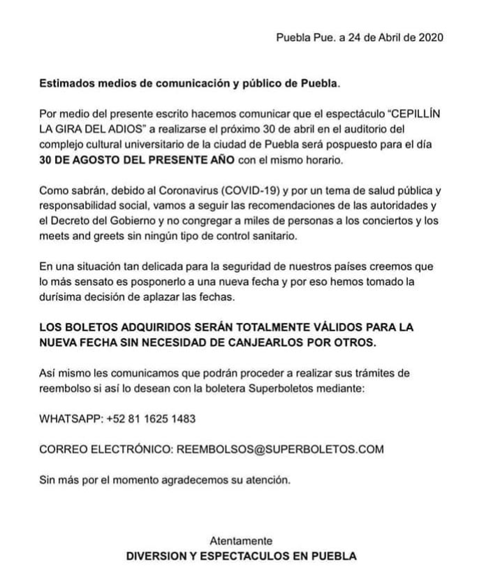 EllafmR's tweet photo. 📍El espectáculo “Cepillín la gira del adiós” cambia de fecha al 30 de agosto. 😪 https://t.co/dQ9oGYuUMh