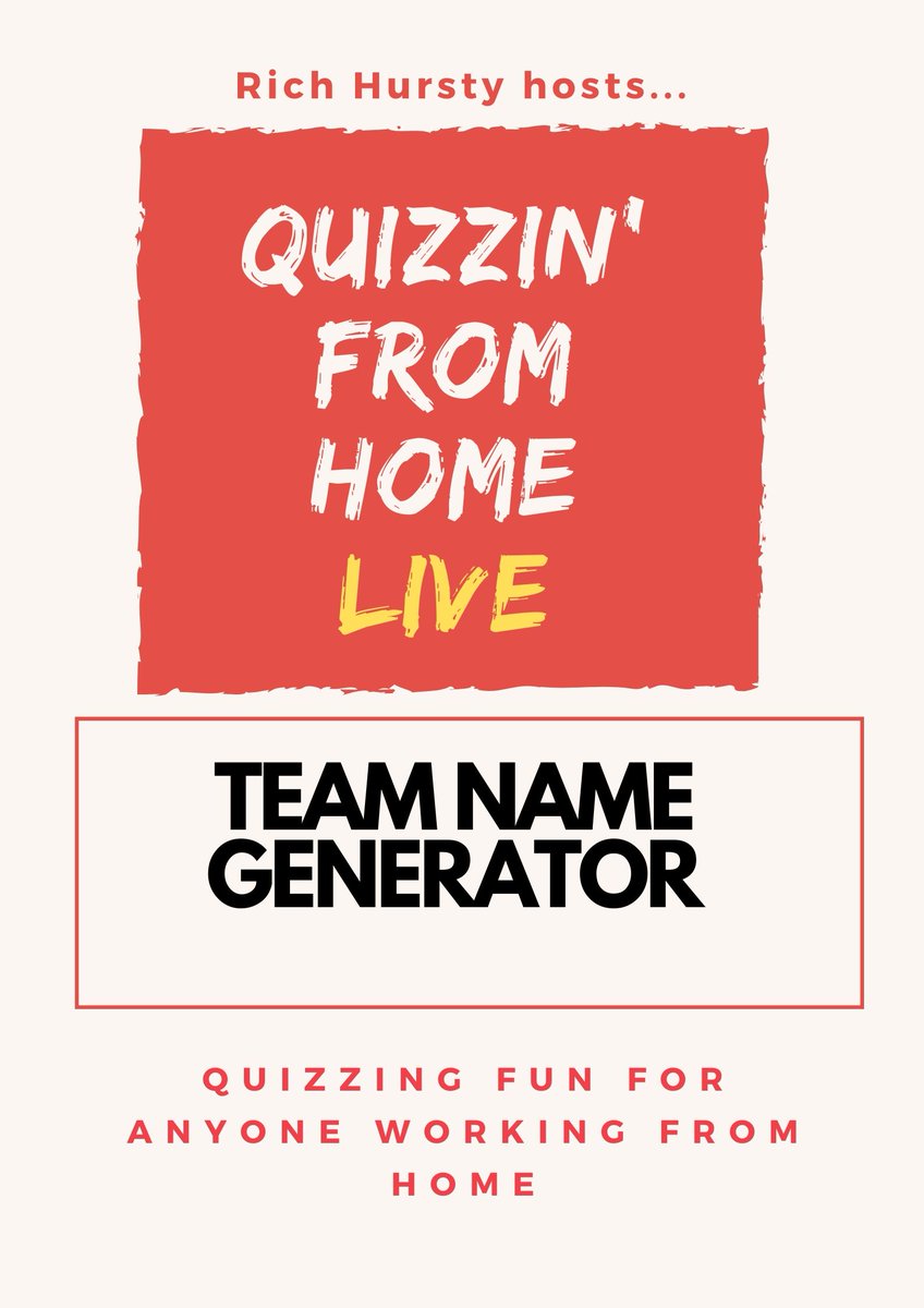 We're off at 730 tonight but before that get your team name sorted...it's your favourite motorway services PLUS the nickname of a sports team someone in the team follows