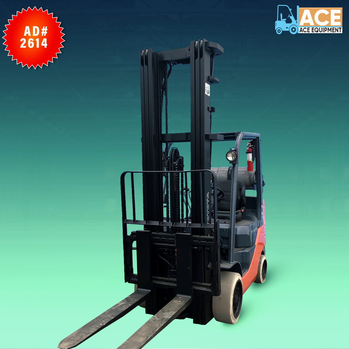 Ace_Equipment's tweet photo. Make: Toyota
Model: 8FGCU30
Capacity: 6,000 lbs
Mast Height: 237 inches
Attachment: Side Shift 
Fuel Type: LP https://t.co/5MMsq576Of