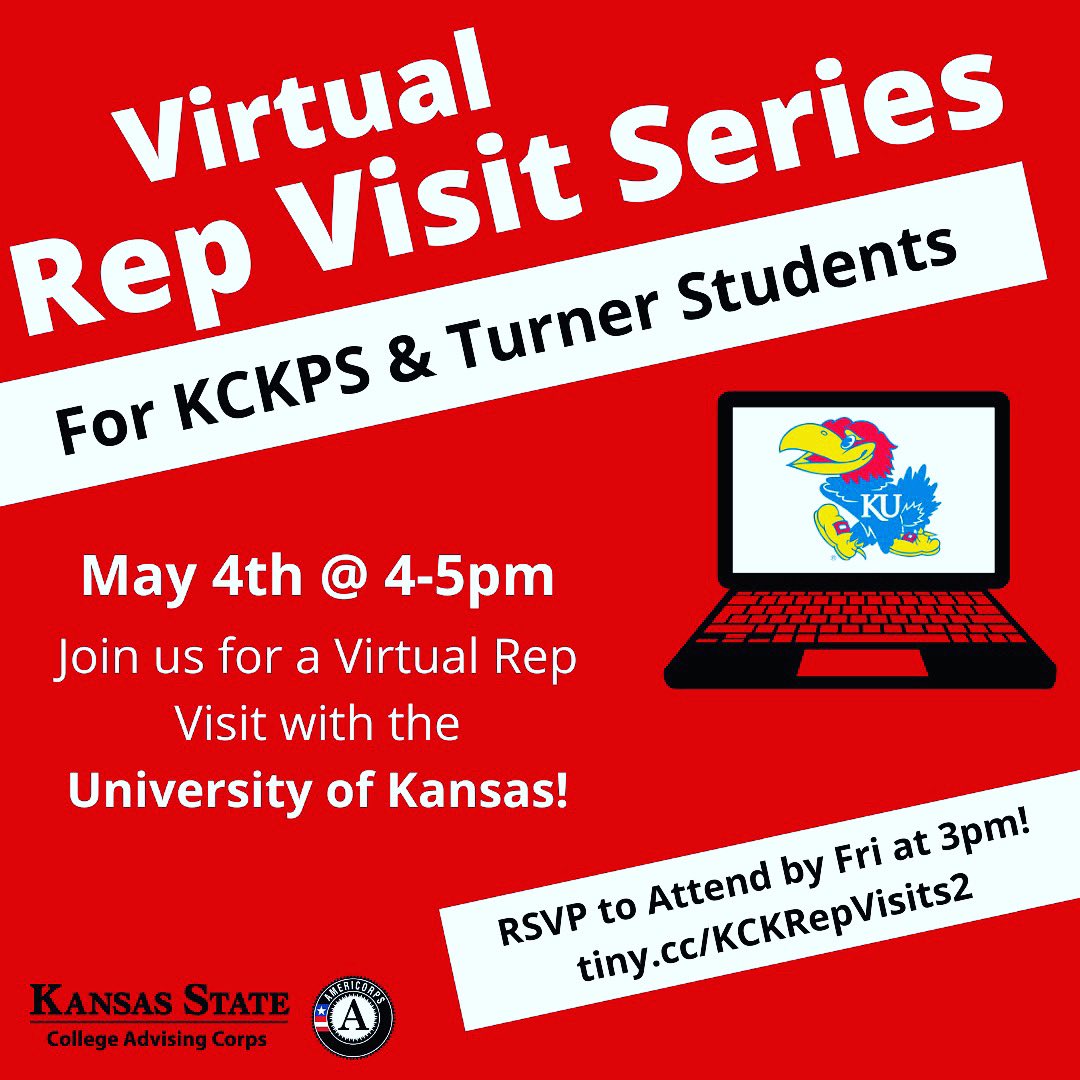 WyandotteCCC's tweet photo. Are you interested in being a #Jayhawk? If so this would be a great time to talk to the @BeAJayhawk #collegerep this Monday, May 4 at 4pm! https://t.co/DGAPg4WxKV