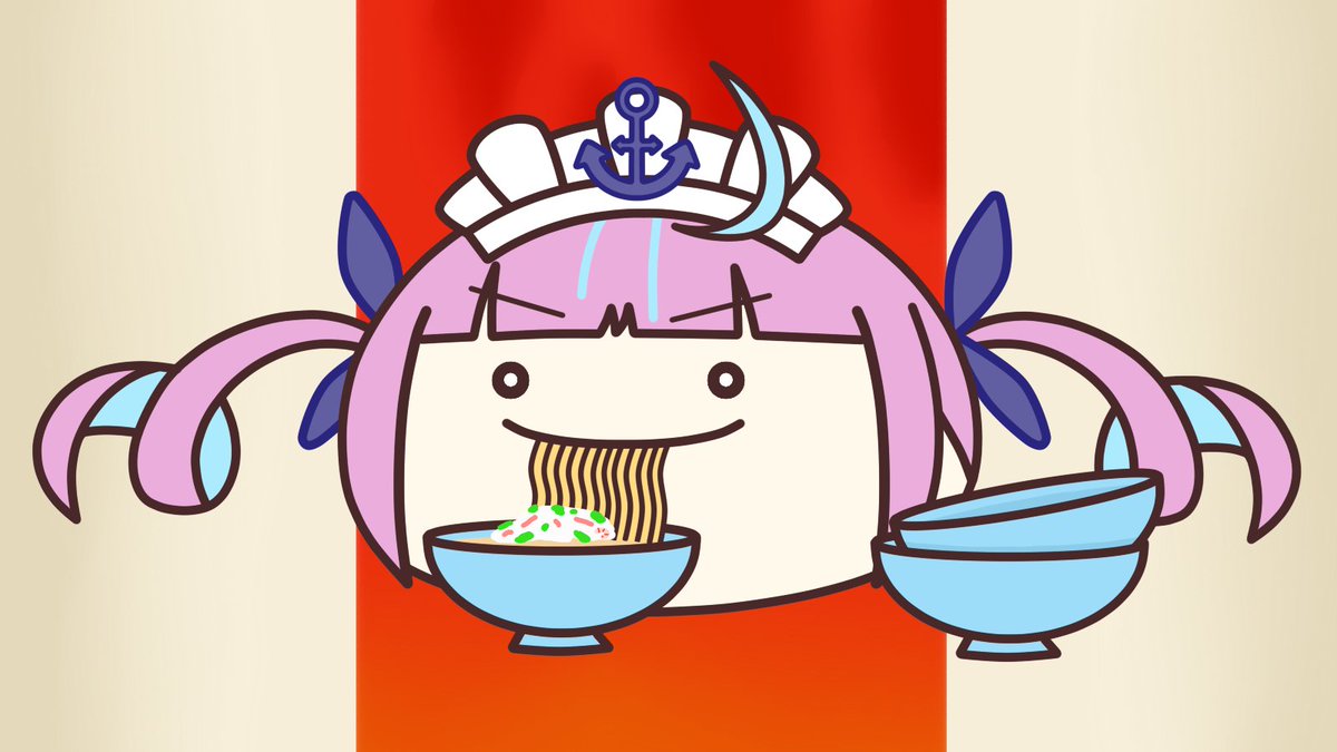 minato aqua food bowl maid headdress twintails hair ribbon 1girl colored inner hair  illustration images