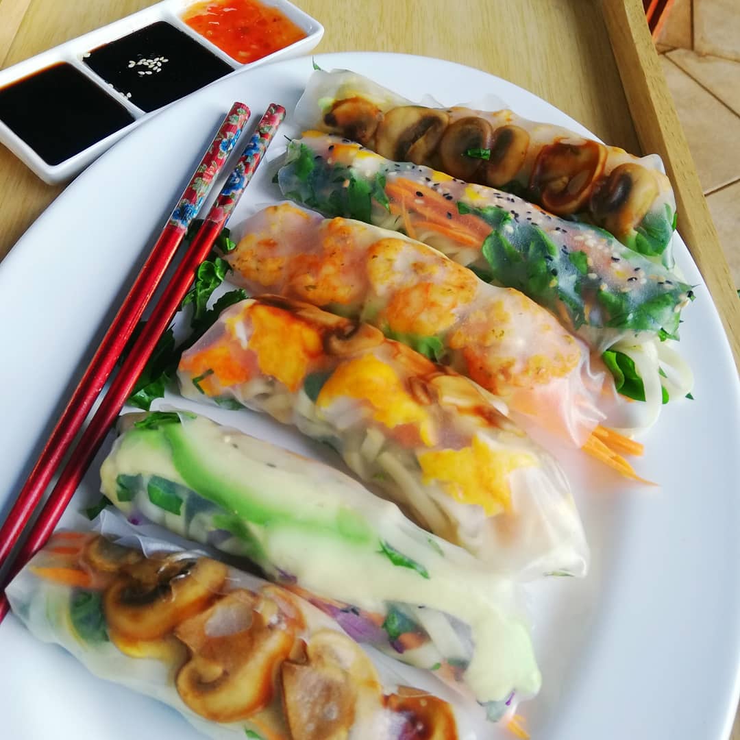 NBlekie's tweet photo. @Anele Today I was all about a light dinner. I made Vietnamese springrolls. I might just try the Kota tomorrow, you just got me craving it hard. https://t.co/l9A6OI5rot