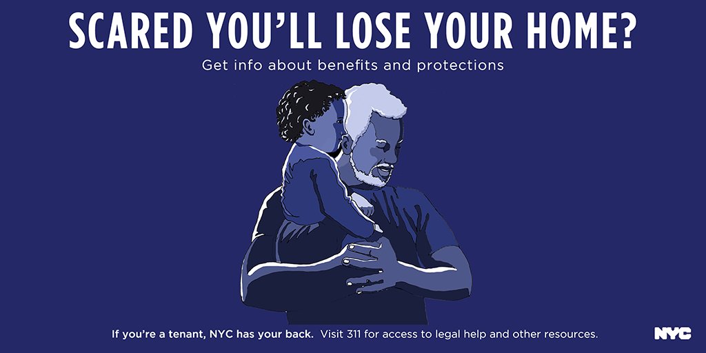 nycgov's tweet photo. Having issues with a landlord? Being threatened with illegal eviction? We can help.

Call 311 for free legal advice, regardless of immigration status. We will help you fight for your rights. https://t.co/WksDD9RJ08