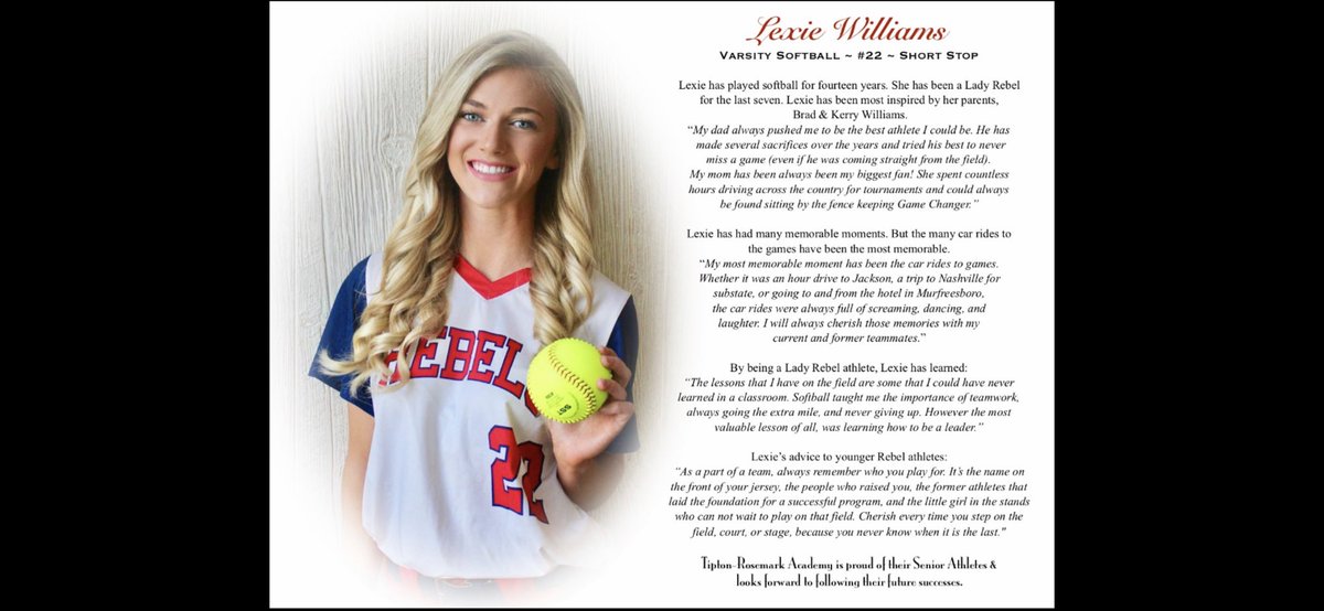 Tonight was to be our last regular season game, traditionally, Senior Night. So today, help me honor <a href="/addeybeasley1/">Addey Grace Beasley</a> <a href="/abby2west/">Abby West</a> <a href="/mosoftball2020/">Meredith Owen</a> <a href="/lexiewilliams27/">Lexie Williams</a> #Team20 #TRASB