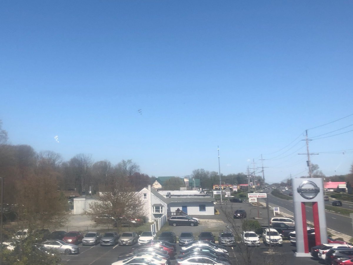windsornissan's tweet photo. #AmericaStrong: The U.S. Navy #BlueAngels &amp; Air Force #Thunderbirds just soared over &amp; around East Windsor, NJ! We all honor the health care workers 
&amp; first responders on the front lines of the fight against coronavirus. Amazing salute! Thank u to the Blue Angels &amp; Thunderbirds https://t.co/RO8RCgh289