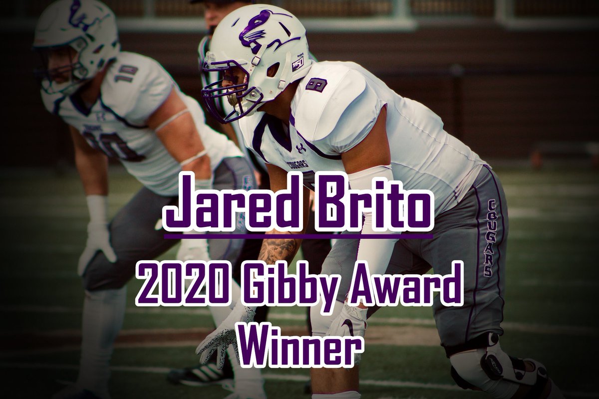 USFCougarsFB's tweet photo. Congratulations to @BritoBoomin for being presented the Gibby Award which is awarded to a USF student-athlete that has overcome adversity through grit and perseverance!! #CooStrong #WinnersWin https://t.co/rUMhG7RMPK https://t.co/jh4tr4VNi4