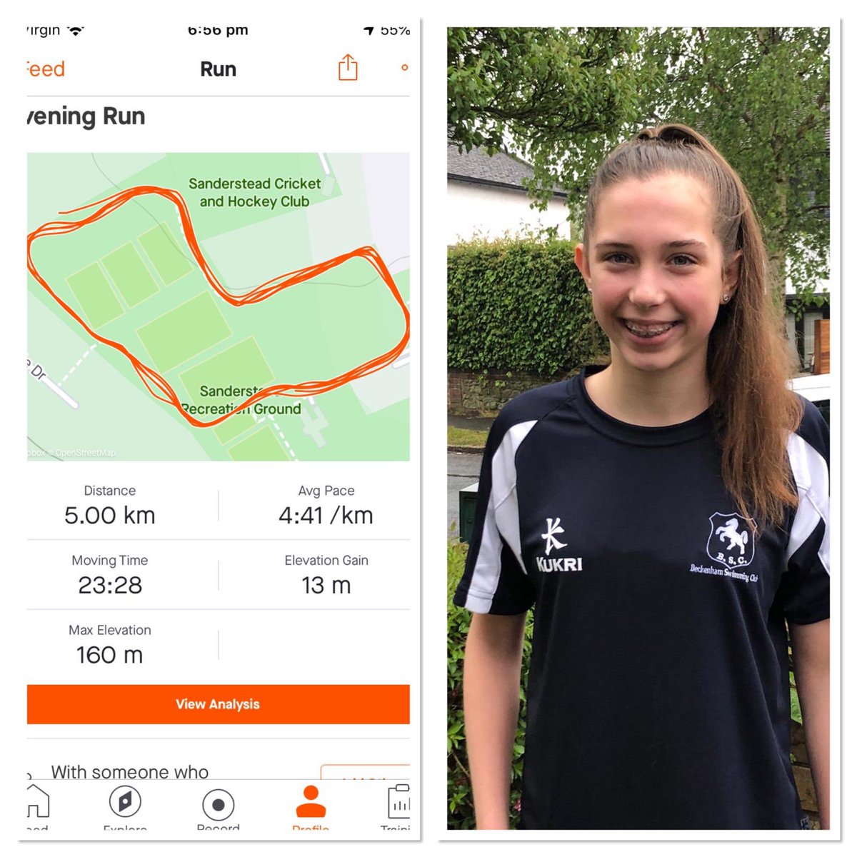 Joannakinguk's tweet photo. @RiddlesdownPE Emily King Year 9 Pegasus completes a very wet and cold 5K in 23:28 this evening. #run5k4nhs https://t.co/zbYR3jgCJR