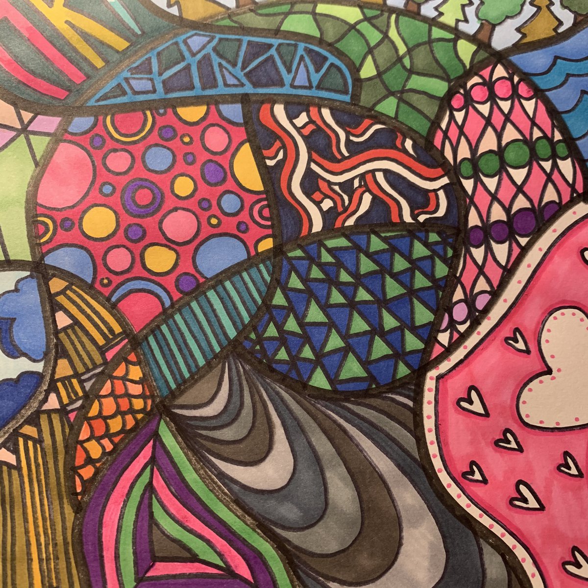shadowbriar's tweet photo. Today’s #doodle is as easy as squiggly lines and patterns! You can come up with your own patterns or be inspired by mine. Be sure to share your art here or on Instagram @ShadowbriarArtStudio! https://t.co/3ZYIH55CxK