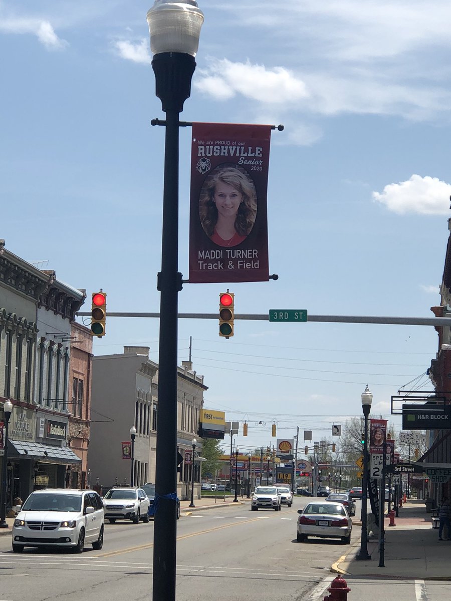 AthleticsRchs's tweet photo. The RCHS Athletic Dept would like to recognize our Senior Spring Sport Athletes. If you get a chance, please drive through downtown Rushville and check out our banners to recognize our seniors! https://t.co/92PBLwbz68