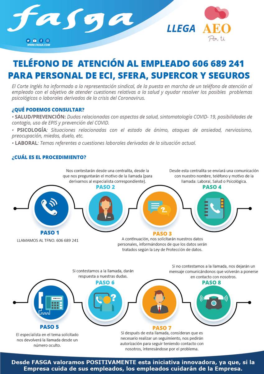 Valorianenred's tweet photo. TELÉFONO DE ATENCIÓN AL EMPLEADO 606 689 241 PARA PERSONAL DE ECI, SFERA, SUPERCOR Y SEGUROS

Más información en el siguiente documento en PDF: https://t.co/dvTNn5euH4 https://t.co/sRp3QzJB7N