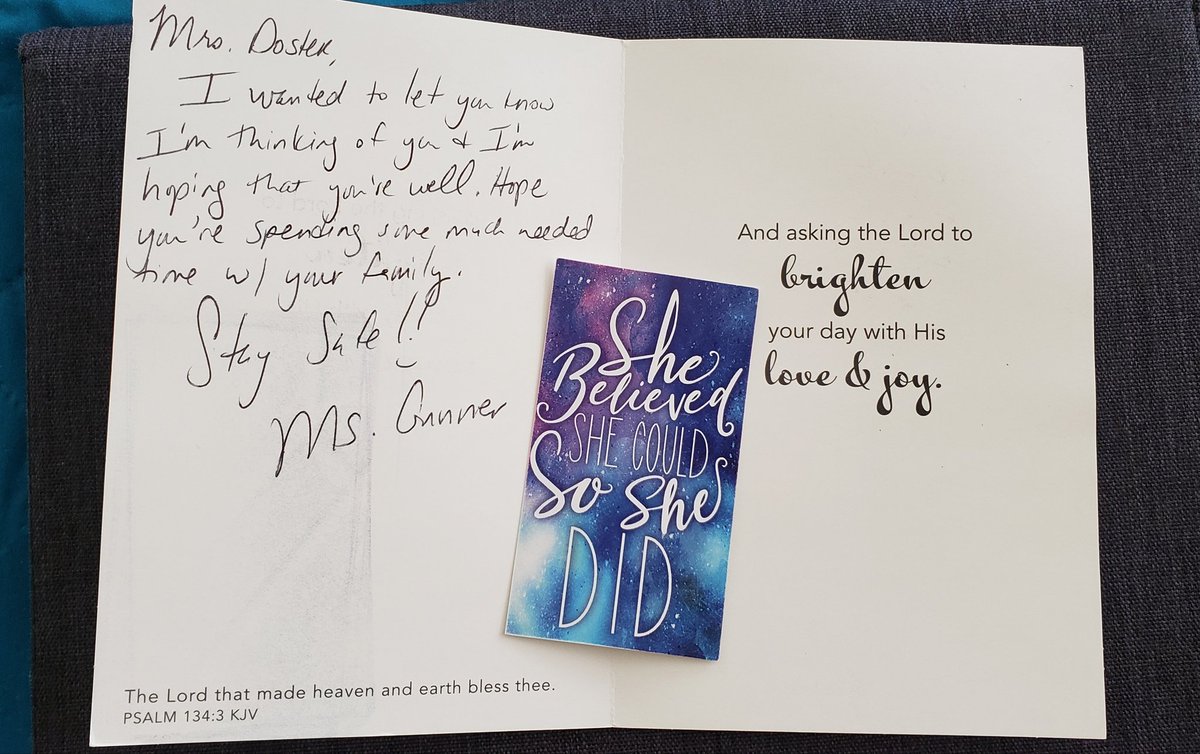 Thank you @peytonprincipal for the thoughtful card. 😊