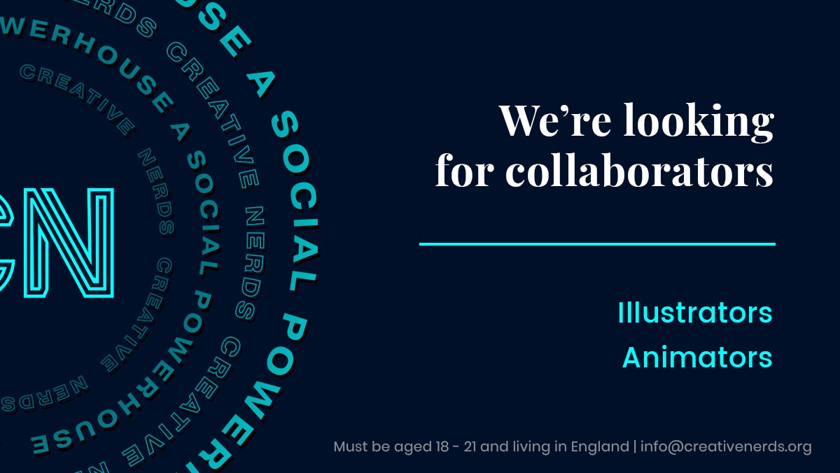 CreativeNerdsUK's tweet photo. 🎨 As part of our co-creation project with an exciting youth focused client, we're looking for #illustrators &amp; #animators from England aged 18 - 21. This is a freelance opportunity for a minimum of 2 months. Please tag anyone who you think would suit below. 💛 #YoungCreatives https://t.co/4Ldd6biA4j