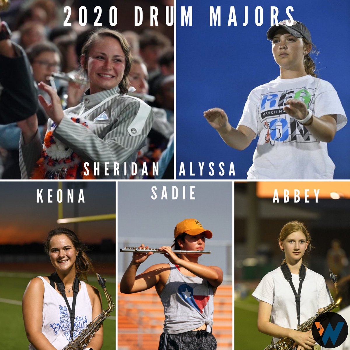 whsband's tweet photo. Congrats to our 2020 Drum Majors! #riseup https://t.co/KDsXn0aTeb