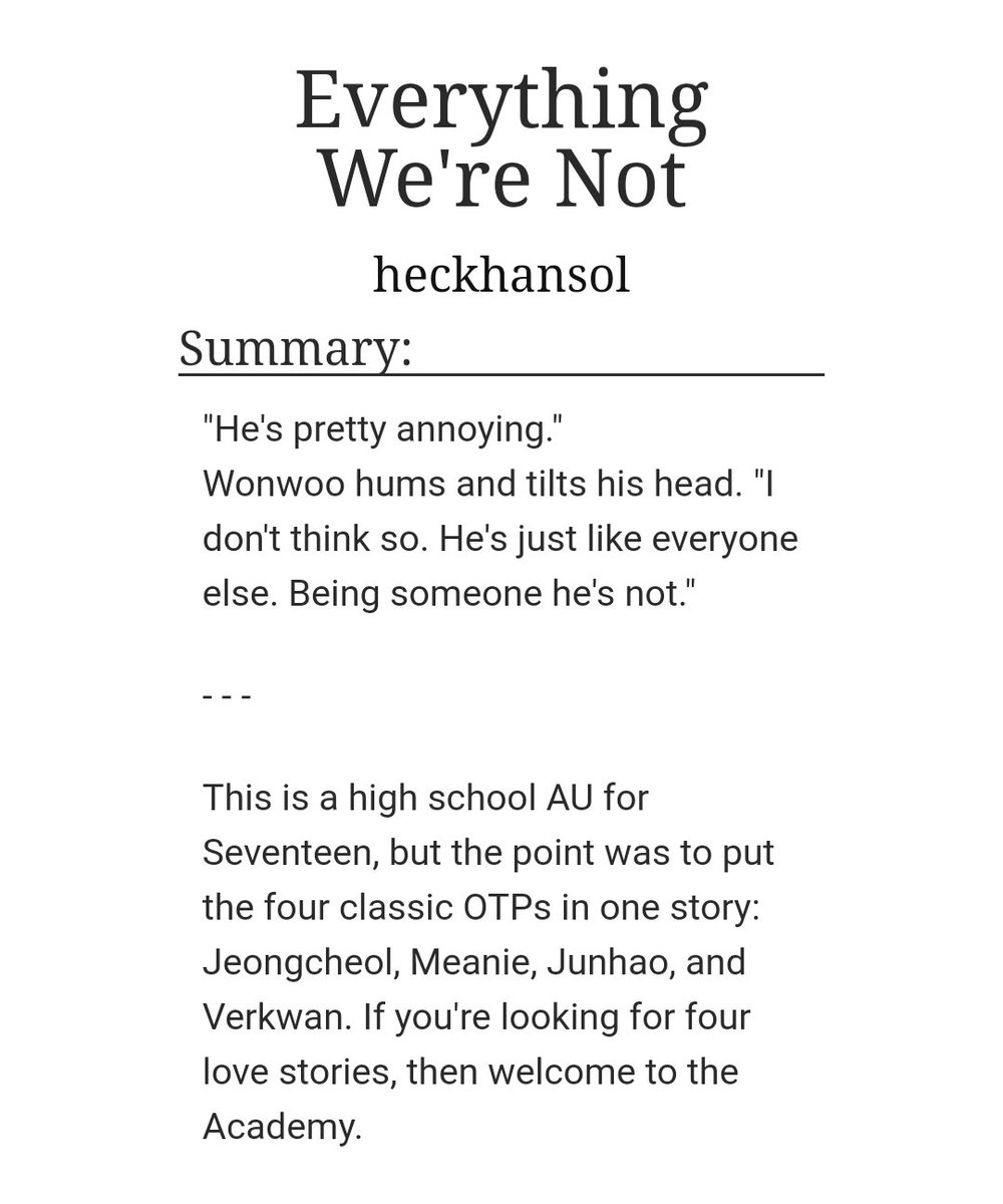 Everything We're Notby heckhansol-jc, mw, jh, vkwn-angsty teens-sort ur shit out guys srsly-v good read v long https://archiveofourown.org/works/13766727 