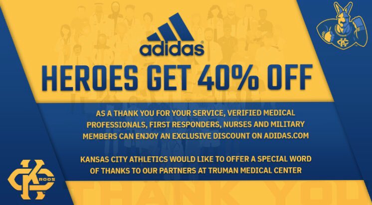 40 off adidas healthcare workers