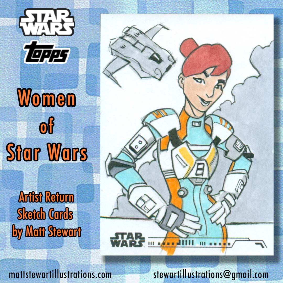 Archaeomatt's tweet photo. Who else watched Star Wars Resistance? It has a ton of great characters and stories, and you can watch the first season on Disney+!

This sketch card comes from the Women of Star Wars set from @Topps.

#TorraDoza #StarWars #SketchCard #StarWarsResistance https://t.co/M98IE8c4C1